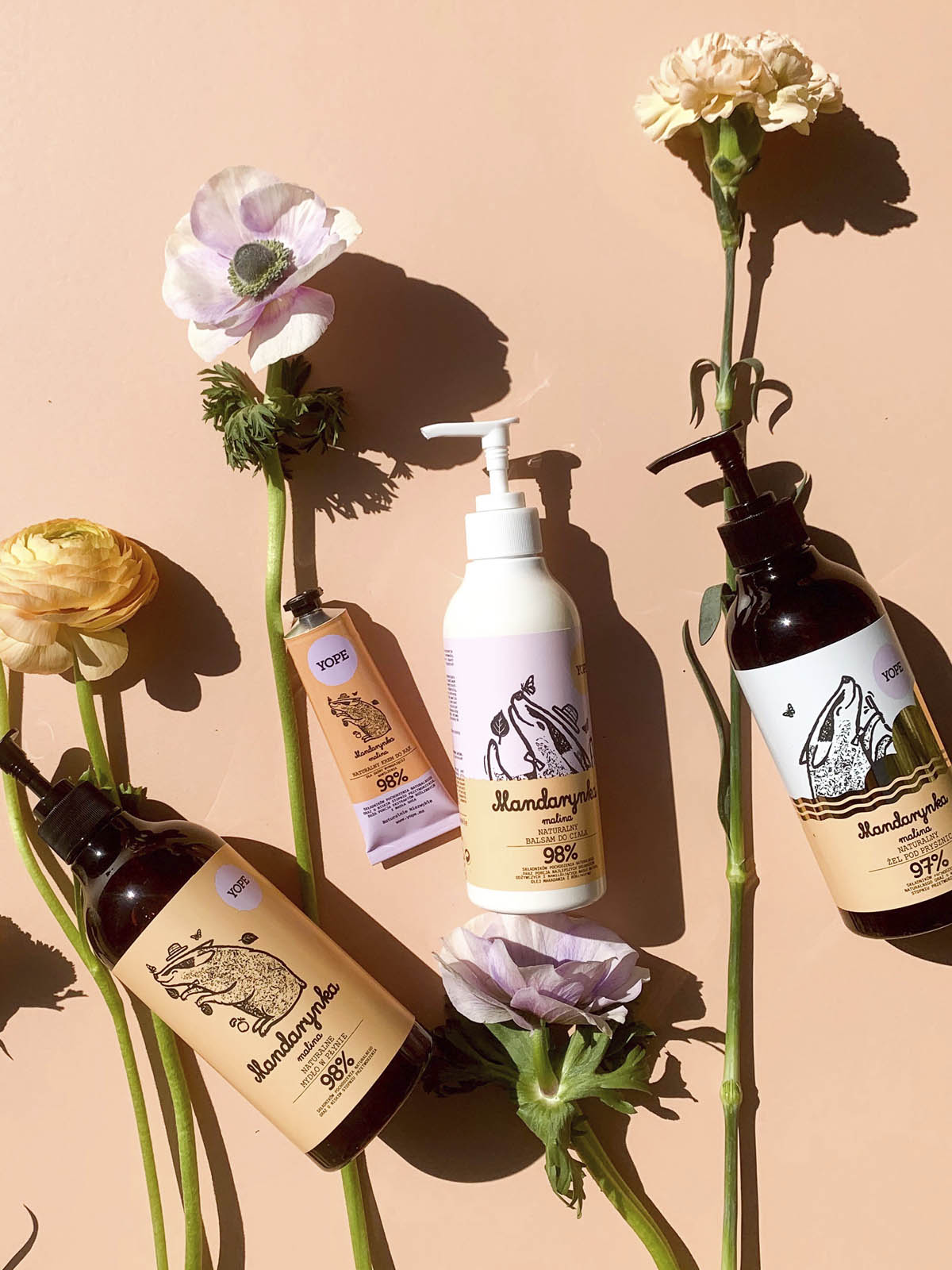 Naturalny żel pod prysznic Mandarynka i malina