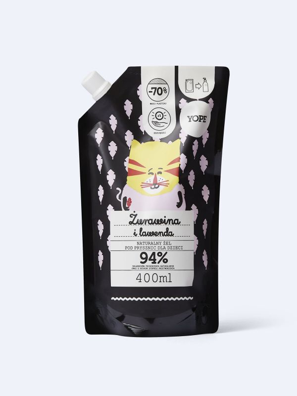 Refill naturalnego żelu pod prysznic dla dzieci Żurawina i lawenda